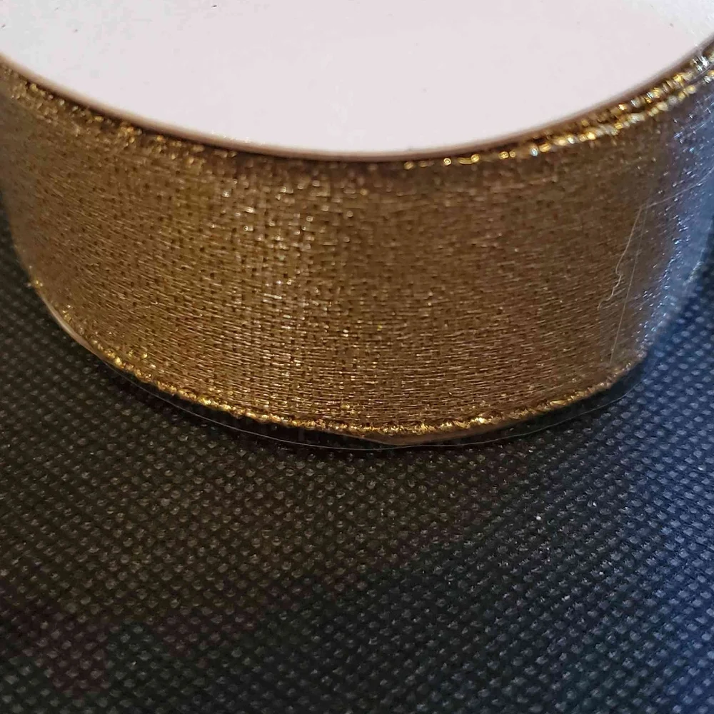 Gold(2) And Silver(2) Wired Ribbon w/Metallic Edge | 1.5" x 5 yards | 4 Rolls | - Picture 4 of 4